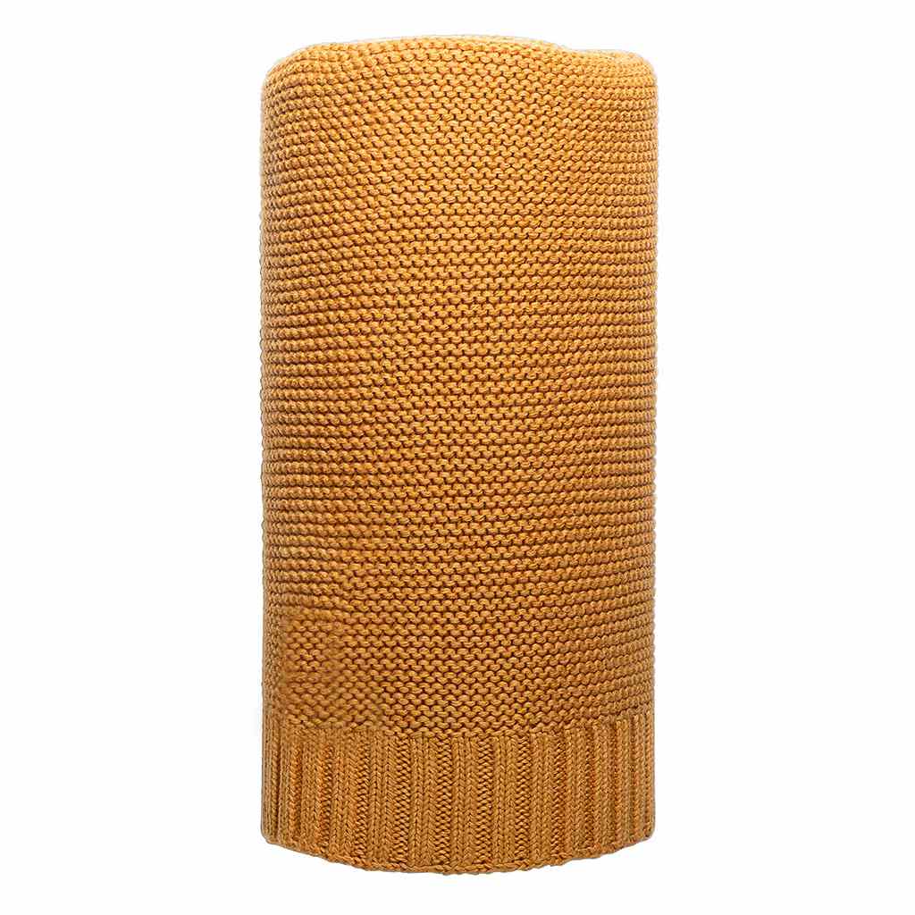 Bambusová pletená deka NEW BABY 100x80 cm - hořčicová - žlutá