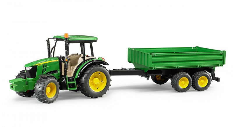 Bruder Farmer - Traktor John Deere se sklápěcím přívěsem, 1:16