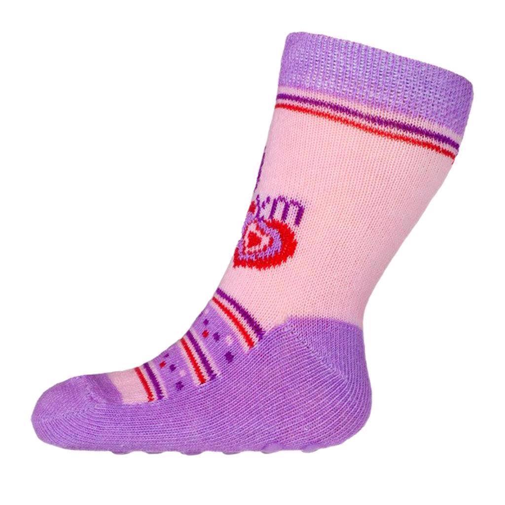 Kojenecké ponožky New Baby s ABS růžovo-fialové my heart - růžová/74 (6-9m)