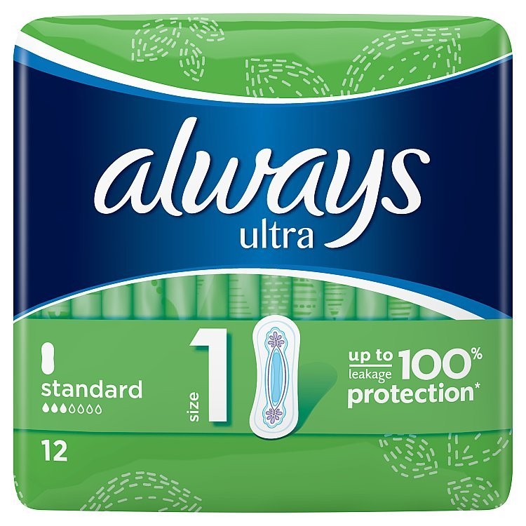 Always Ultra Standard hygienické vložky s jemnou vůní 12ks/bal.