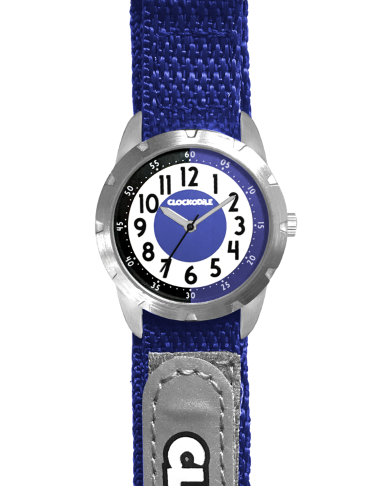 CLOCKODILE Modré reflexní dětské hodinky na suchý zip REFLEX