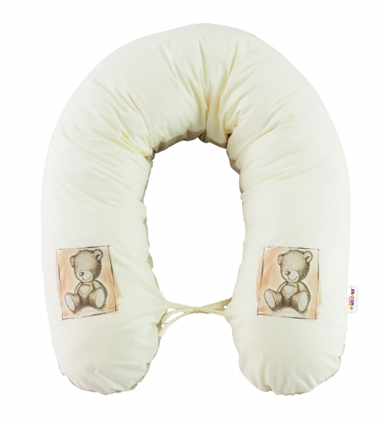 Baby Nellys Kojící polštář - relaxační poduška 170 cm Teddy - pískový