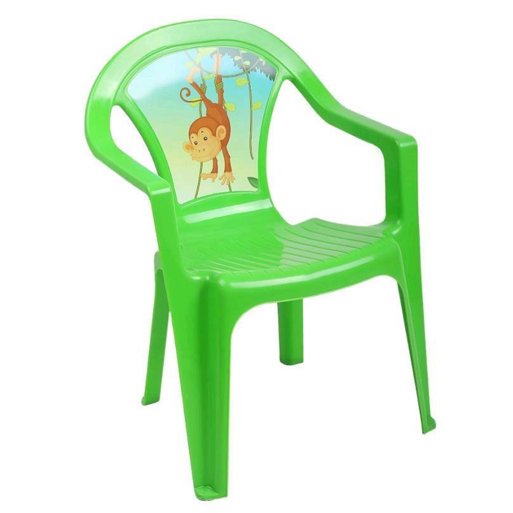 Dětský zahradní nábytek - Plastová židle - opice - zelená