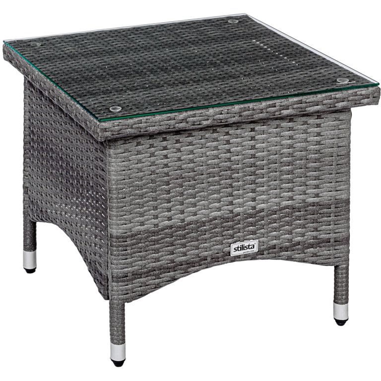 STILISTA Odkládací polyratanový stolek 50 x 50 cm, šedý