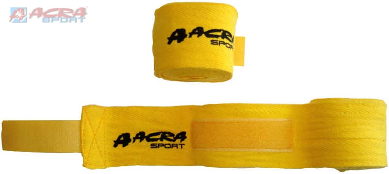 ACRA Bandáž na ruce pro bojové sporty 280x5cm žlutá