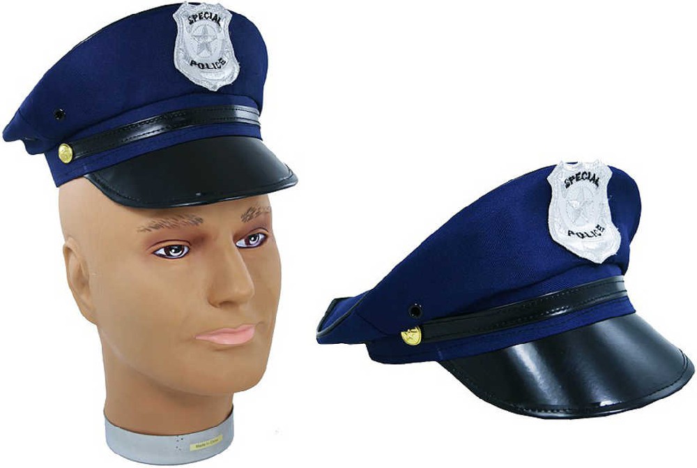 KARNEVAL Čepice policie modrá s odznakem pro dospělé KARNEVALOVÝ DOPLNĚK