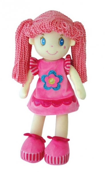 Smily Play, Hadrová panenka s růžovými vlásky, 35 cm