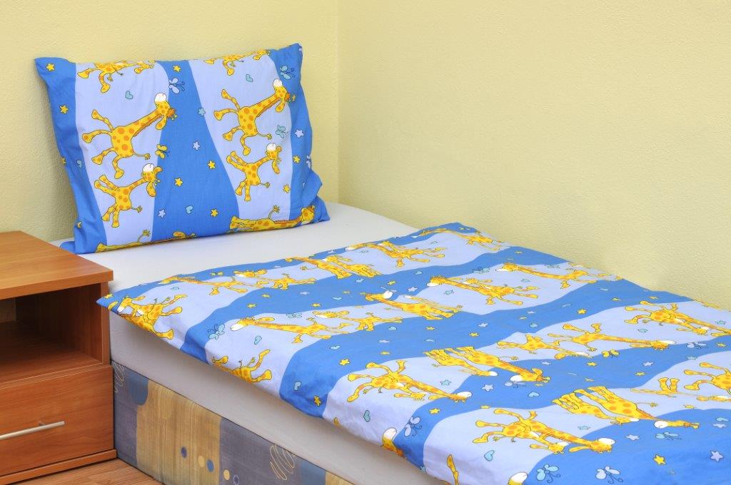 Povlečení dětské bavlna velká postel Žirafa modrá, Výběr zapínání: