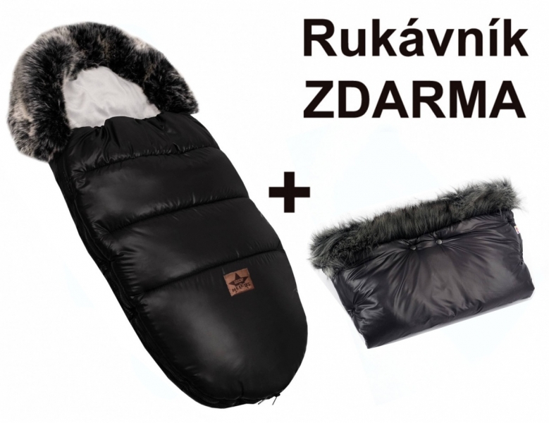 zimni-fusak-fluffy-s-kozesinou-rukavnik-zdarma-baby-nellys-50-x-100cm-cerny