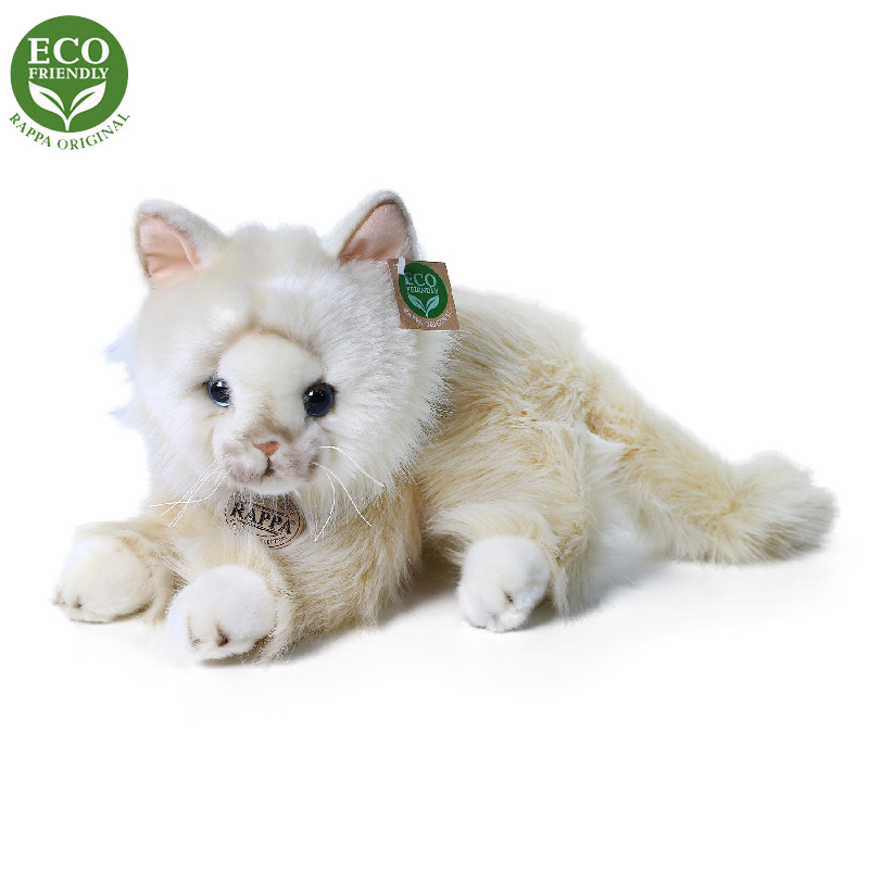 Plyšová perská kočka béžová ležící 30 cm ECO-FRIENDLY