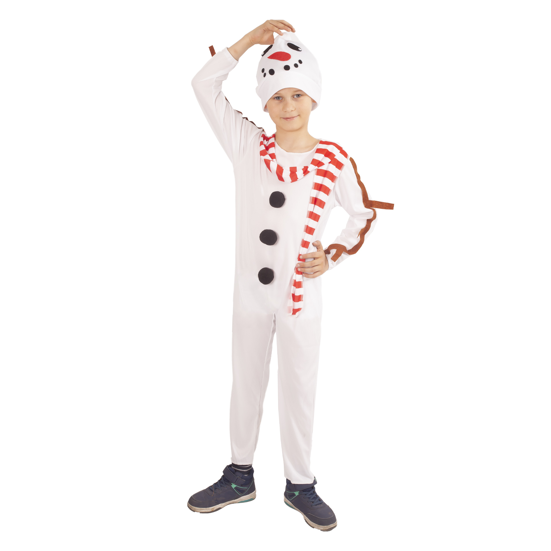 Dětský kostým sněhulák s čepicí a šálou (S)