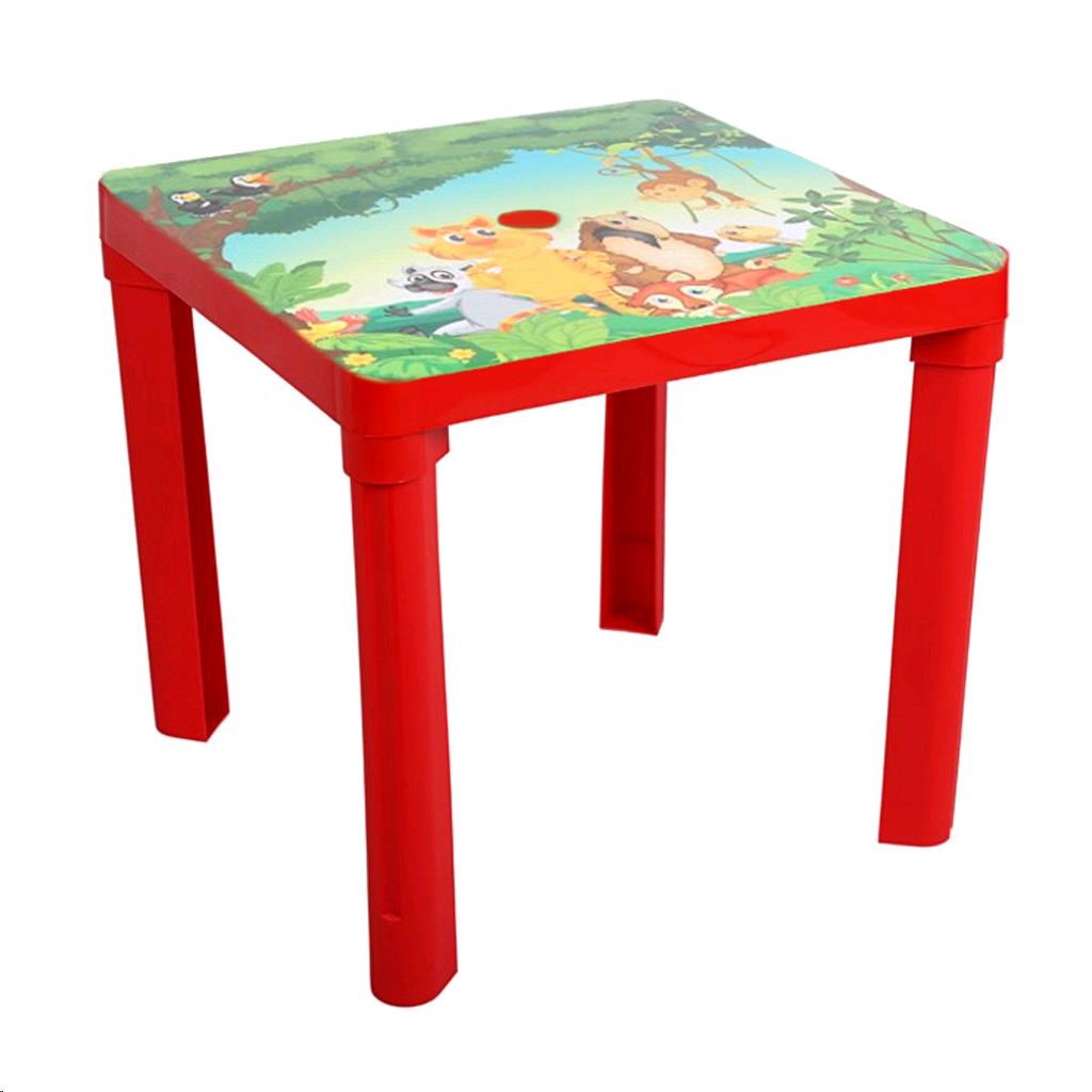 Dětský zahradní nábytek - Plastový stůl - safari červený - červená