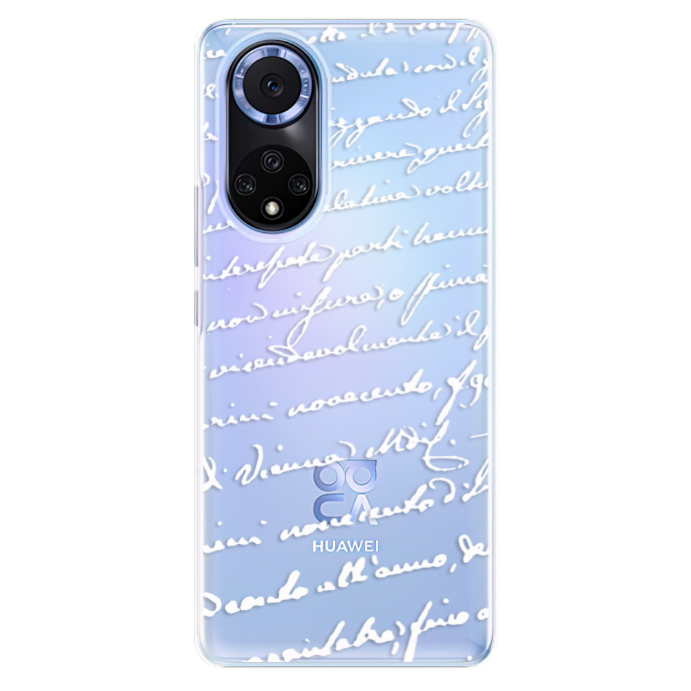 Odolné silikonové pouzdro iSaprio - Handwriting 01 - white - Huawei Nova 9