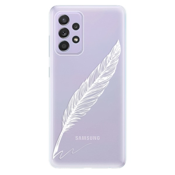 Odolné silikonové pouzdro iSaprio - Writing By Feather - white - Samsung Galaxy A52/A52 5G