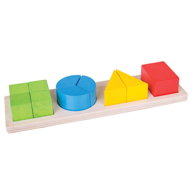 Bigjigs Toys Vkládací puzzle zlomky mix tvarů