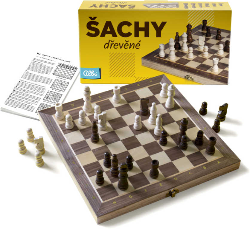 ALBI DŘEVO Hra Šachy dřevěné skládací *SPOLEČENSKÉ HRY*
