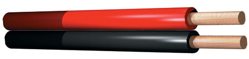 Kabel červeno-černý 0,75mm, 100m