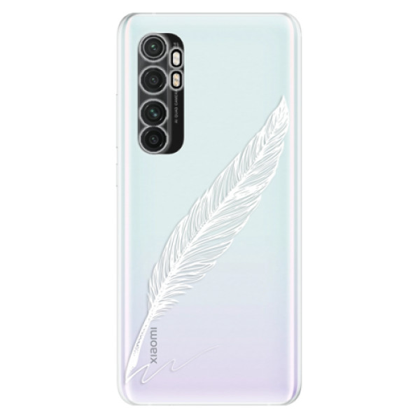 Odolné silikonové pouzdro iSaprio - Writing By Feather - white - Xiaomi Mi Note 10 Lite