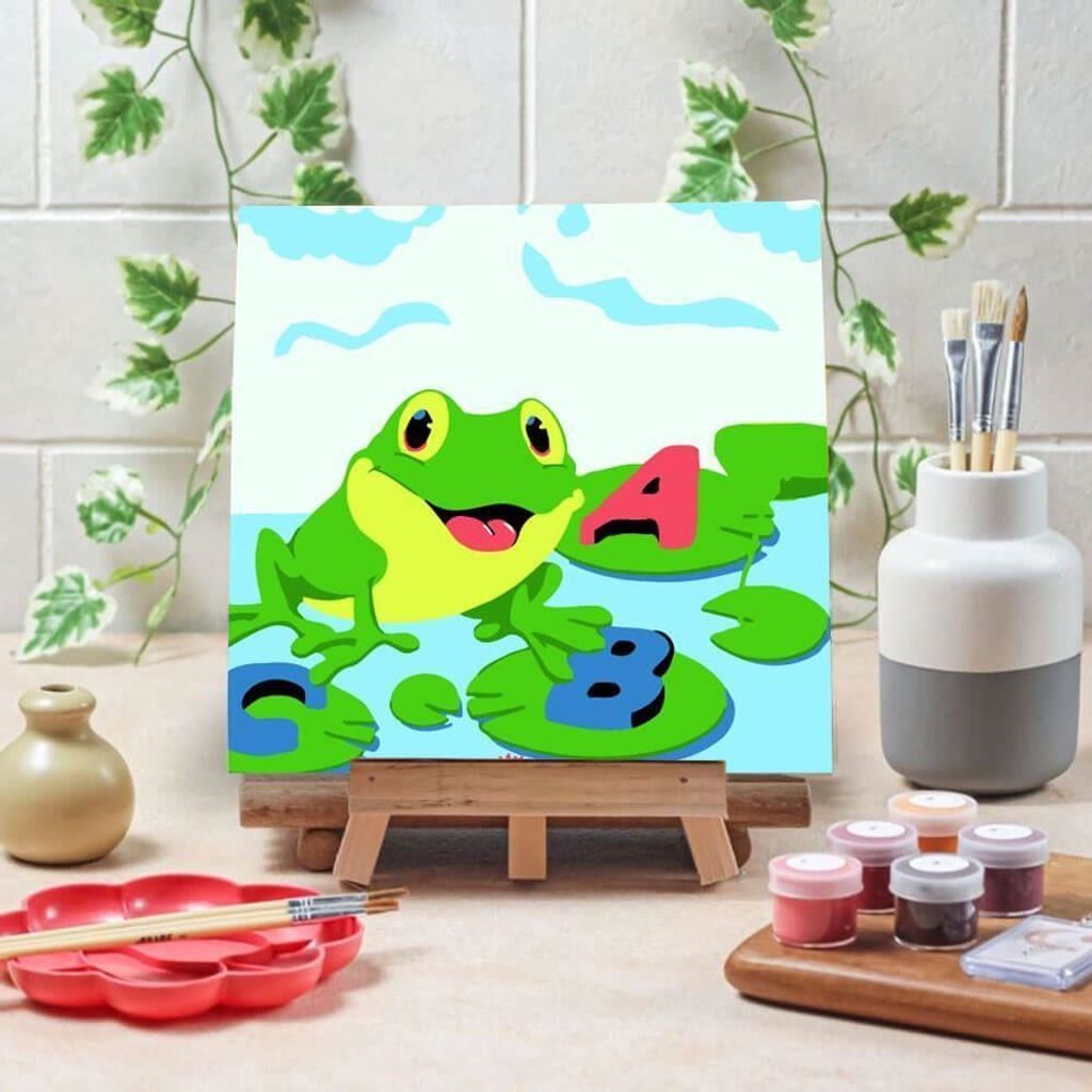 Malování podle čísel pro děti - žabka