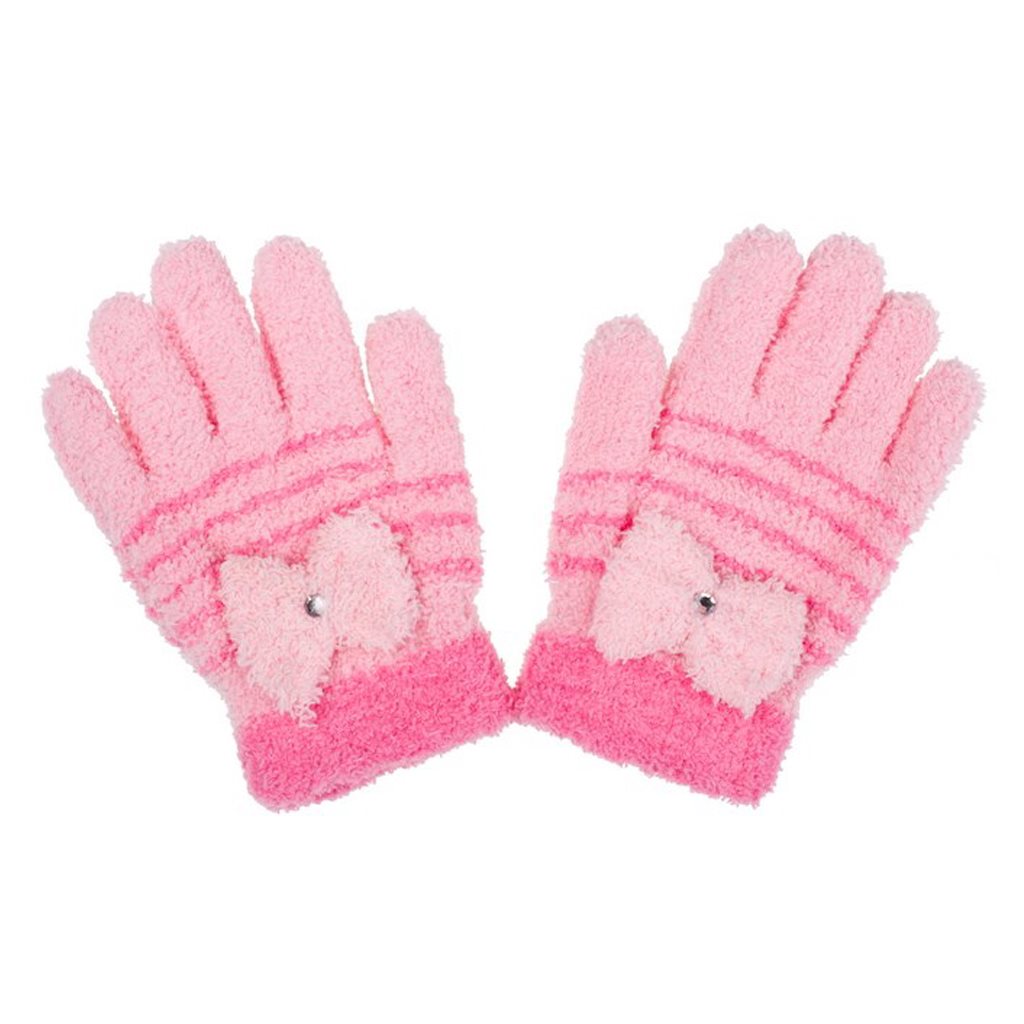 Dětské zimní froté rukavičky New Baby - Dětské zimní froté rukavičky New Baby světle - růžová/110 (4-5r)