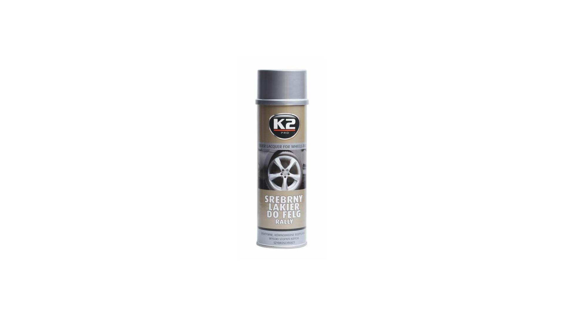 K2 SILVER LACQUER FOR WHEELS RALLY 500 ml - stříbrný lak na kola, ochrana proti korozi