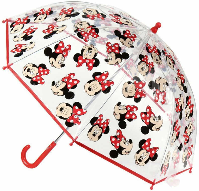 Deštník dětský Disney Minnie Mouse manuální transparentní 45x71cm