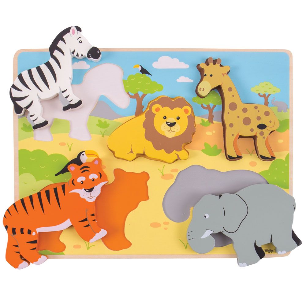Bigjigs Toys Vkládací puzzle safari