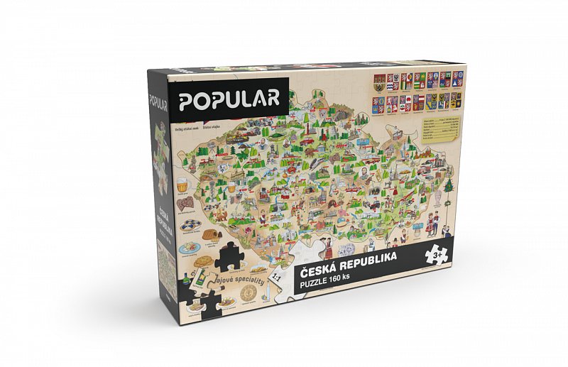 Popular - Puzzle - Mapa České republiky, 160 ks