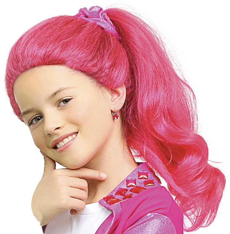 KARNEVAL Paruka dětská Lollipopz Lara růžová umělé vlasy