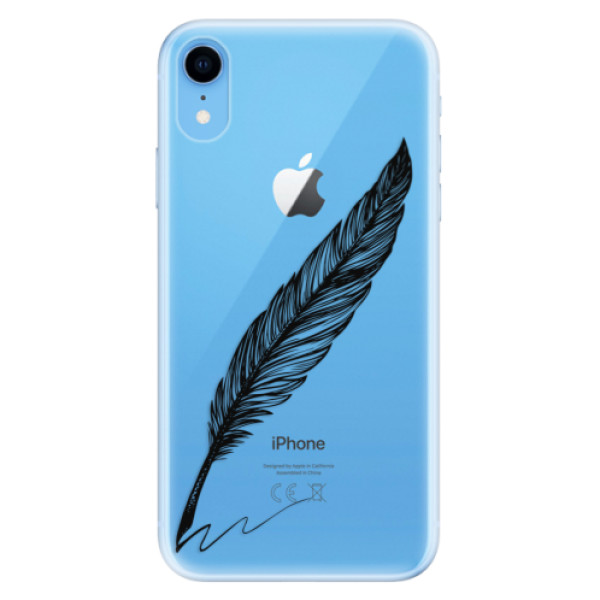 Odolné silikonové pouzdro iSaprio - Writing By Feather - black - iPhone XR