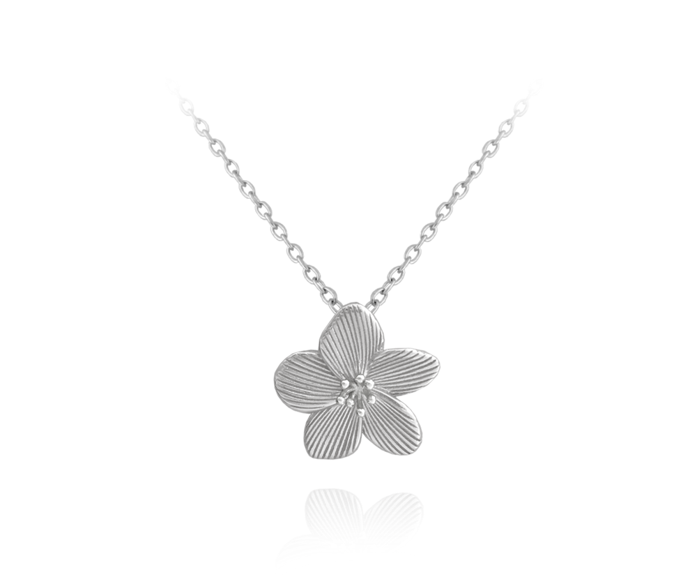 Rozkvetlý stříbrný náhrdelník MINET FLOWERS