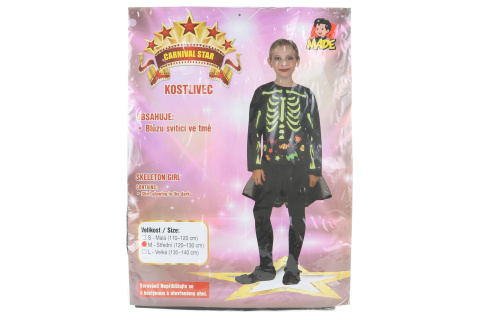 Šaty na karneval - Kostra dívka svítící ve tmě