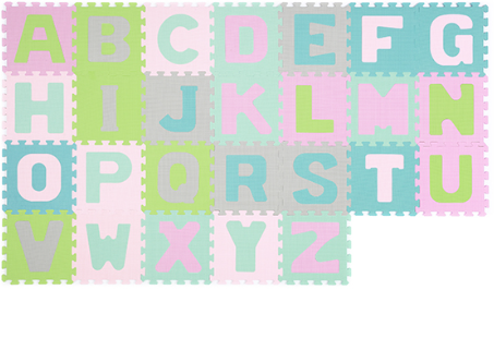 BabyOno Dětské pěnové puzzle Abeceda, 26 ks - pastelové