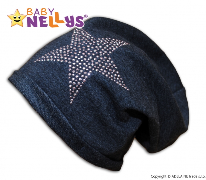Bavlněná čepička Baby Nellys ® - Hvězdička stříbrná - 1,5-4 roky
