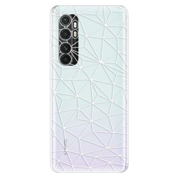 Odolné silikonové pouzdro iSaprio - Abstract Triangles 03 - white - Xiaomi Mi Note 10 Lite