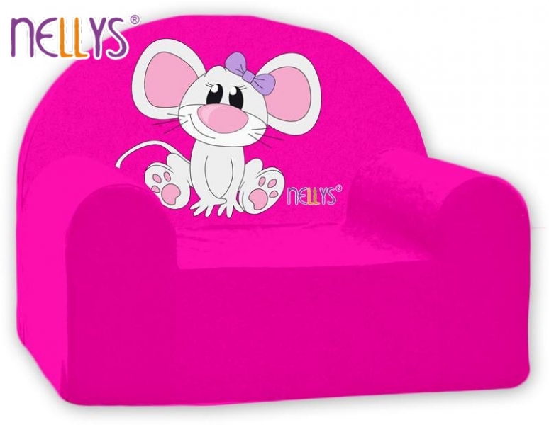 Náhradní potah na dětské křeslo Nellys - Myška v růžové