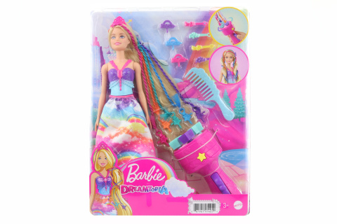 Barbie Princezna s barevnými vlasy herní set GTG00