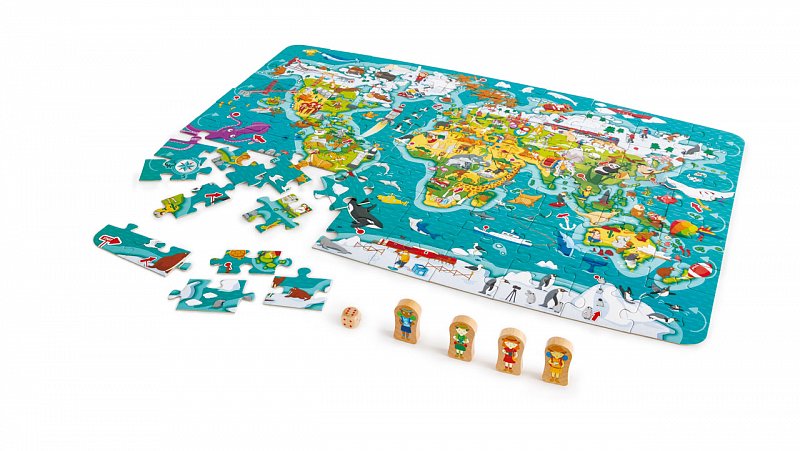 HAPE Learning Toys - Dětské puzzle - Mapa světa 2 v 1