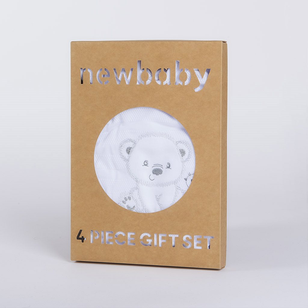 Kojenecká soupravička do porodnice New Baby Sweet Bear - bílá/56 (0-3m)