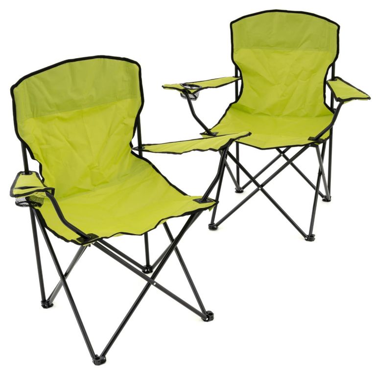 Sada 2 ks skládacích židlí – světle zelené