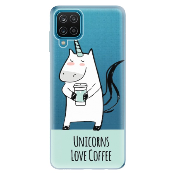 Odolné silikonové pouzdro iSaprio - Unicorns Love Coffee - Samsung Galaxy A12