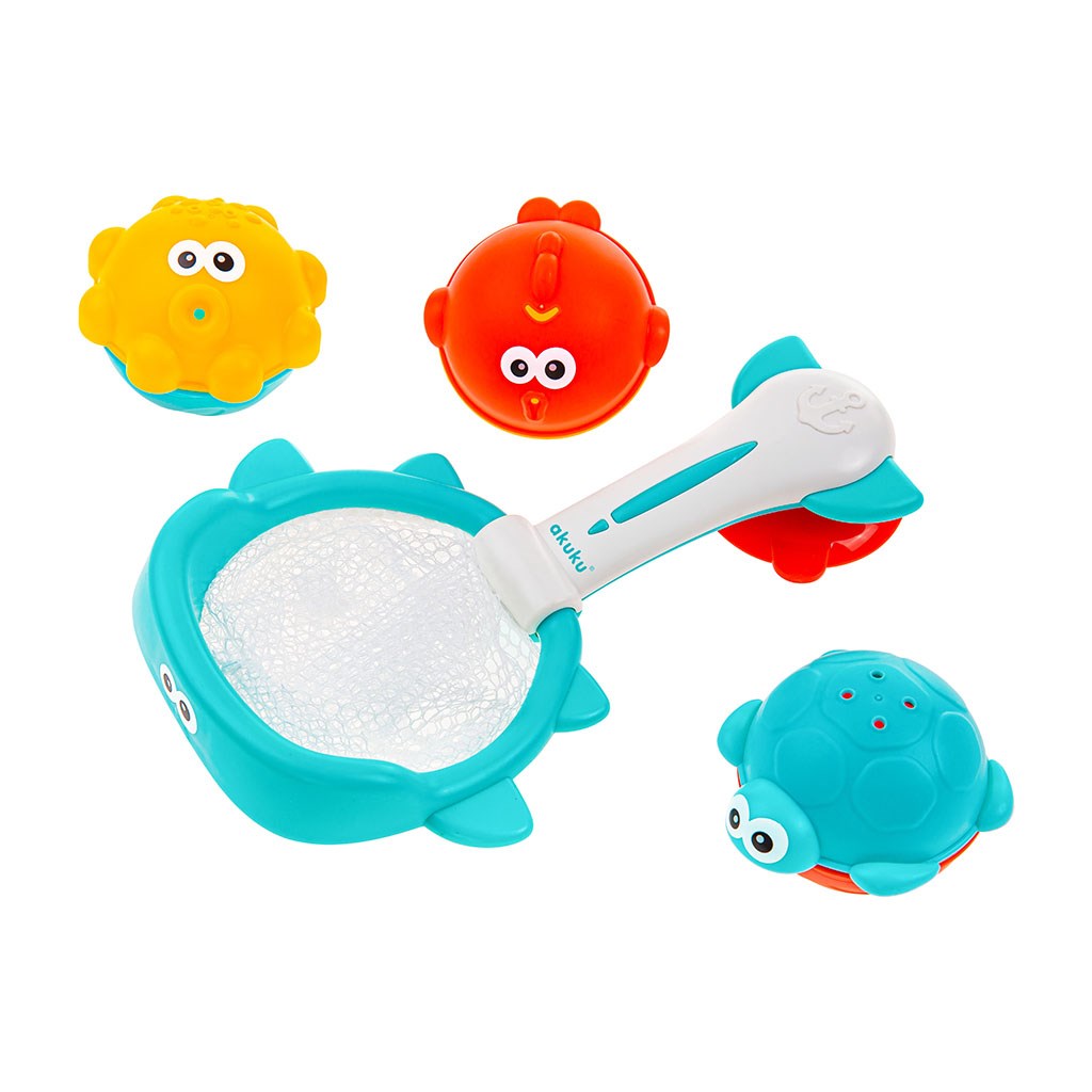 Hračky do vody sítko - Hračky do vody koš s hračkami Akuku - multicolor