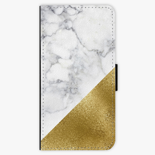 Flipové pouzdro iSaprio - Gold and WH Marble - iPhone 8 Plus
