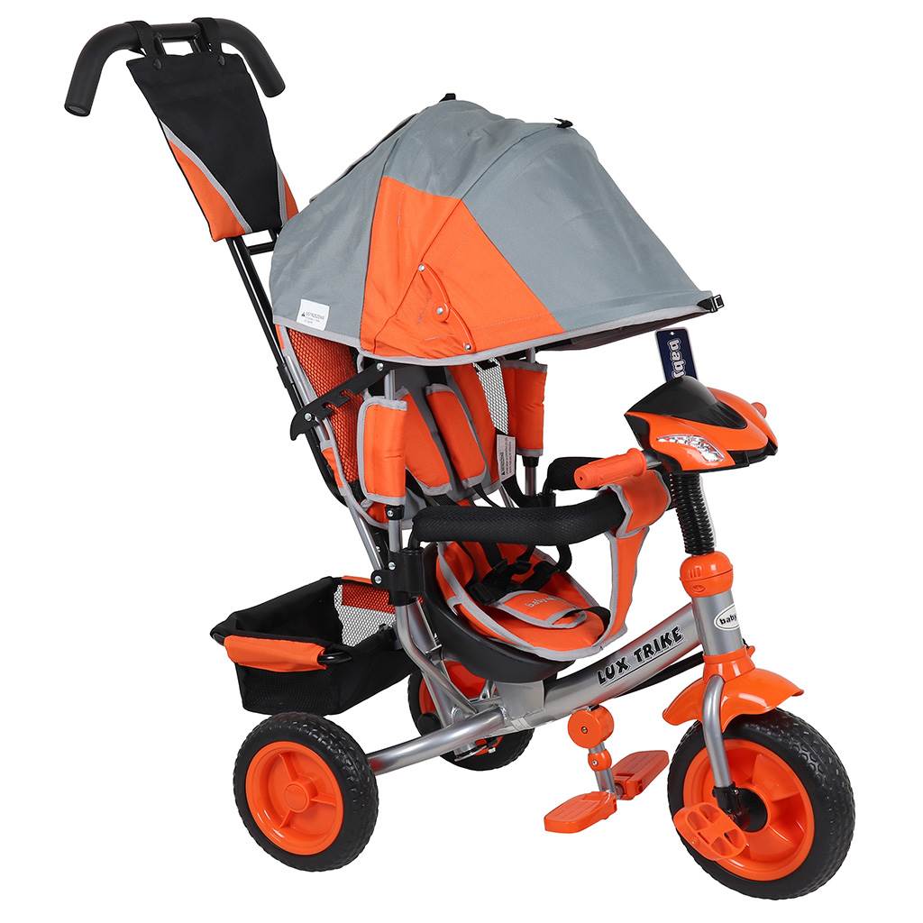 Dětská tříkolka s LED světly Baby Mix Lux Trike šedo- oranžová