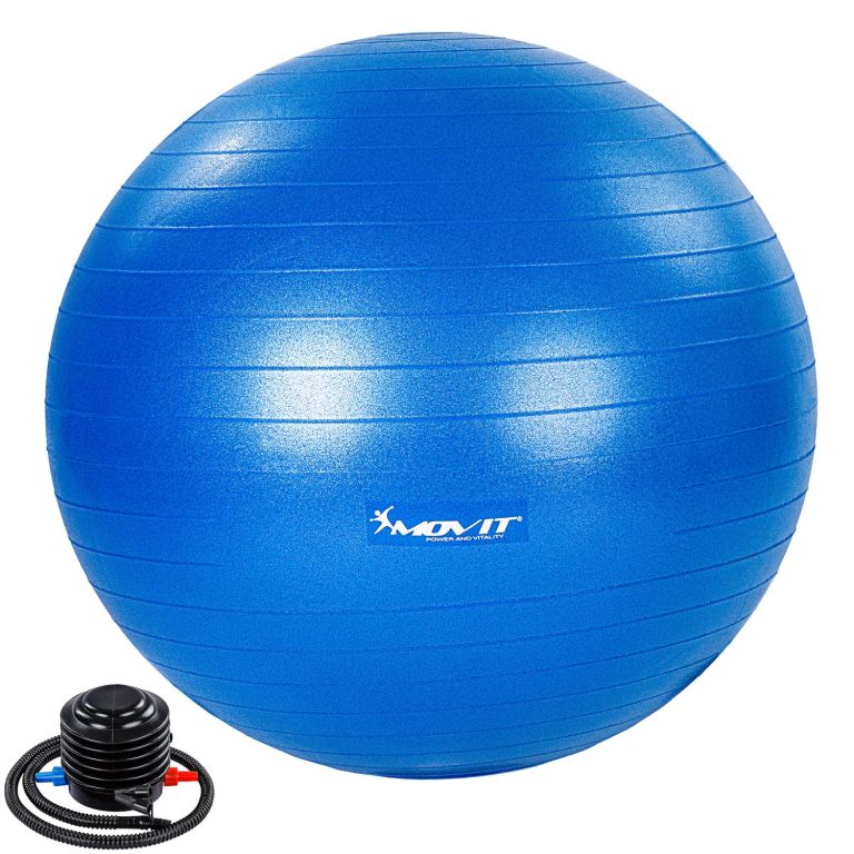 MOVIT Gymnastický míč s nožní pumpou, 85 cm, modrý