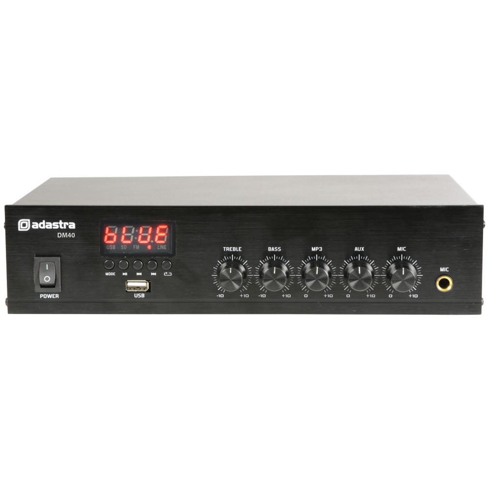 Adastra DM25, digitální 100V mixážní zesilovač, 25W, BT/MP3/FM