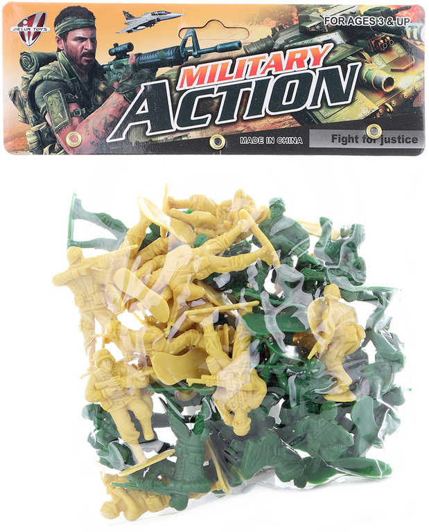 Vojáci figurky akční plastové se zbraněmi 6cm herní set 2 barvy v sáčku