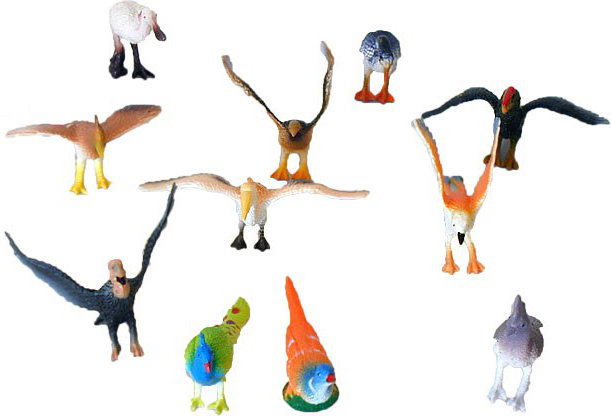 Zvířata ptáci plastové figurky zvířátka set 12ks v sáčku