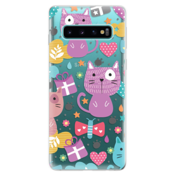 Odolné silikonové pouzdro iSaprio - Cat pattern 01 - Samsung Galaxy S10