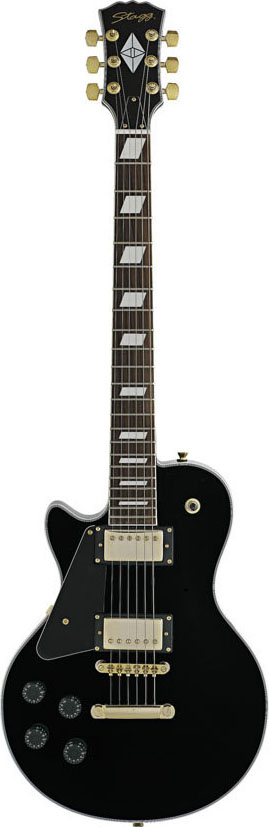 Stagg L400LH-BK, elektrická kytara levoruká, černá